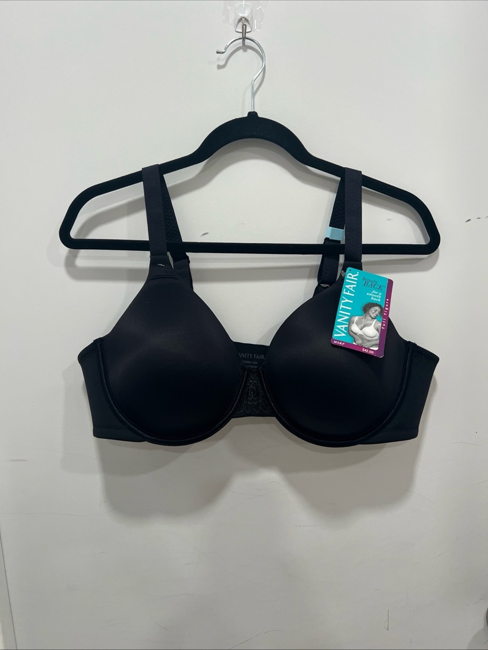 Vanity Fair Black Smooth Molded Bra with Supportive Underband